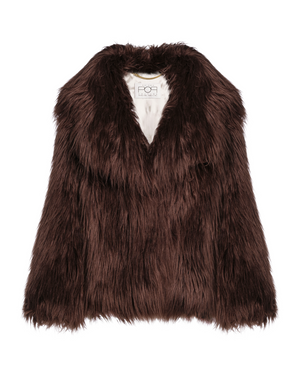 COOL POP - Pelliccia Voluminosa In Faux Fur Chocolate Brown