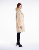 CURLY POP MIX - Cappotto in faux fur Burro