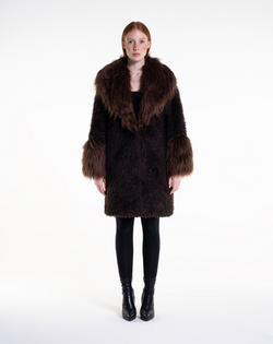 CURLY POP MIX - Cappotto in faux fur Chocolate Brown