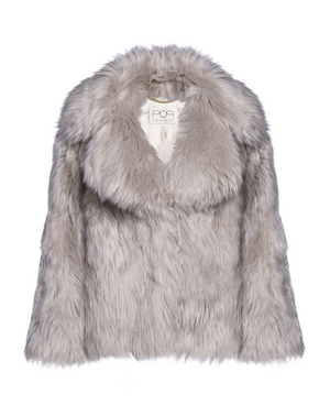 COOL POP - Pelliccia in faux fur Cool Grey a pelo lungo