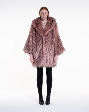 ALLOVER THE POP RACOON Personalizzato - Pelliccia oversize con cappuccio in faux fur