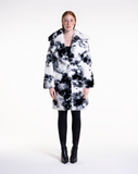 CURLY POP - Cappotto in faux fur white/black