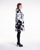 CURLY POP - Cappotto in faux fur white/black