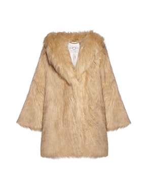 ALLOVER THE POP - oversize con cappuccio Beige