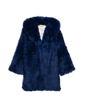 ALLOVER THE POP - oversize con cappuccio Dark Blue