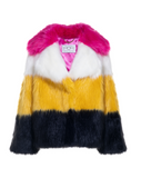 LOLLI POP - Pelliccia in faux fur colorata a pelo lungo