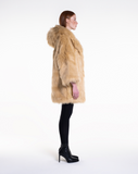 ALLOVER THE POP - oversize con cappuccio Beige