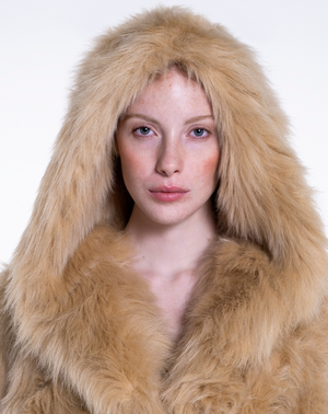 ALLOVER THE POP Personalizzato - Pelliccia oversize con cappuccio in faux fur