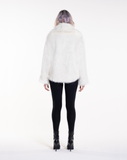 COOL POP - Pelliccia in faux fur white a pelo lungo