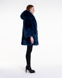 ALLOVER THE POP - oversize con cappuccio Dark Blue