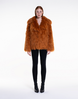 COOL POP - Pelliccia Voluminosa In Faux Fur Orange