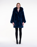 ALLOVER THE POP - oversize con cappuccio Dark Blue