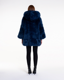 ALLOVER THE POP - oversize con cappuccio Dark Blue