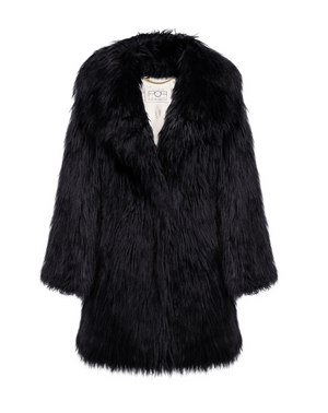 PUFFY POP - Pelliccia voluminosa in faux fur Black