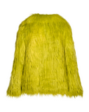 COOL POP - Pelliccia Voluminosa In Faux Fur Lime